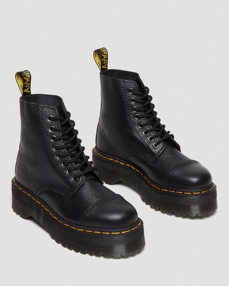 Black Women's Dr Martens Sinclair Milled Nappa Leather Platform Boots | CA 259FDN